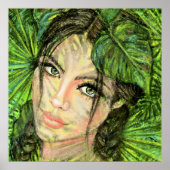 Schöne Natur Frau Kunst - Original Malerei Poster (Vorne)