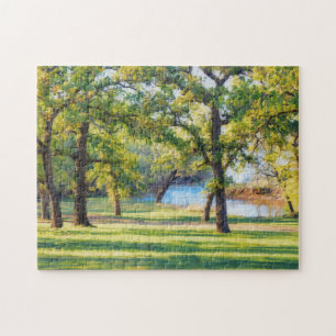 Schöne Natur Friedliche Baum See Szene Puzzle Kuns