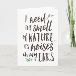 Schöne Natur-Typografie-Raum-Gruß-Karte Karte