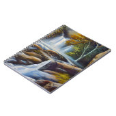 Schöne Natur Wasserfall Stream Ölgemälde Notizblock (Linke Seite)