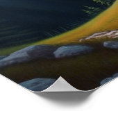 Schöne Naturgebirge Acrylmalerei Poster (Ecke)