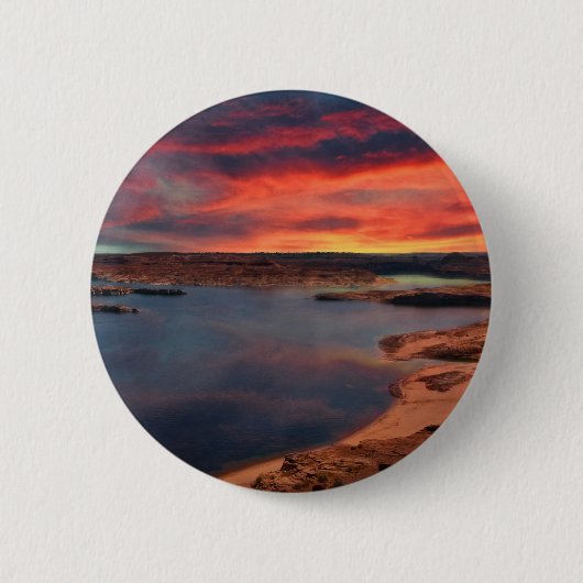 Schöne Naturlandschaft See-Powells Button (Vorderseite)