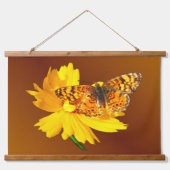 Schöne natürliche Orange Butterfly Wandteppich Mit Holzrahmen (Vorne)