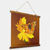 Schöne natürliche Orange Butterfly Wandteppich Mit Holzrahmen (Gewinkelt)