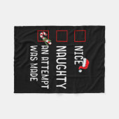 Schöne Naughty ein Versuch gemacht Weihnachtsliste Fleecedecke (Vorderseite (Horizontal))