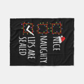 Schöne Naughty Lippen sind versiegelt Weihnachtsli Fleecedecke (Vorderseite (Horizontal))