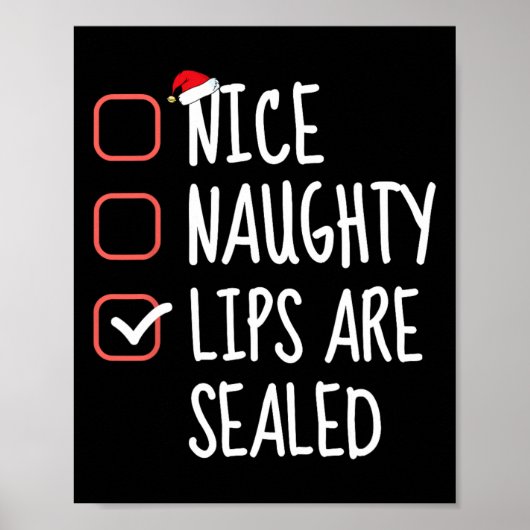 Schöne Naughty Lippen sind versiegelt Weihnachtsli Poster (Vorne)