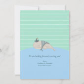 Schöne Nautical Whale Octopus Green Baby Dusche Einladung (Rückseite)