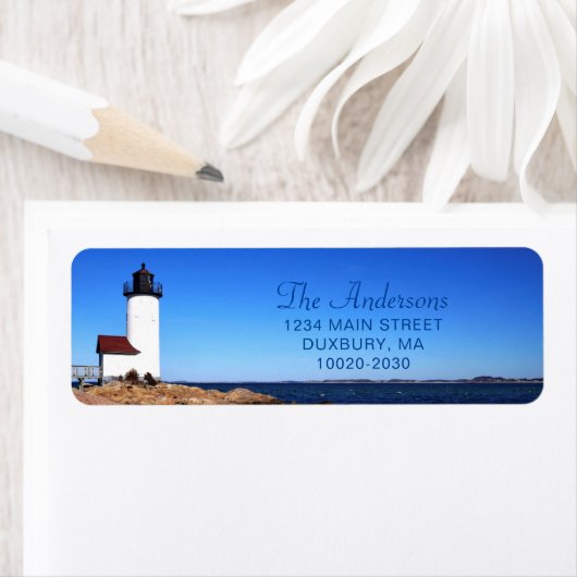 Schöne Navy Annisquam Lighthouse Rücksendeadresse (Insitu)