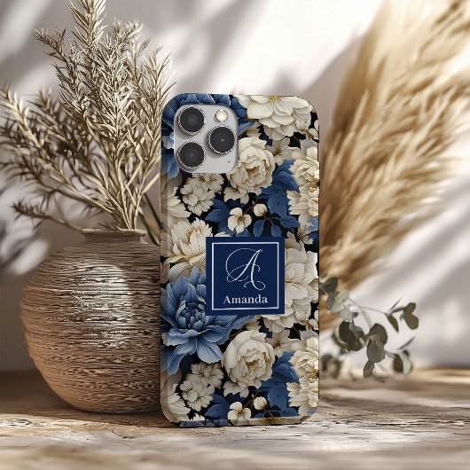 Schöne Navy Blumen iPhone-Hülle Blaues Blumenmuste Case-Mate iPhone Hülle