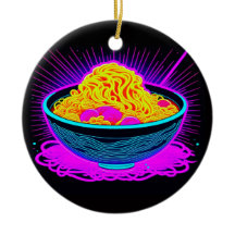 Schöne Neonschale mit Ramen Noodles