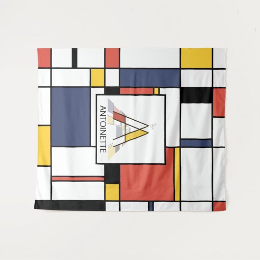 Schöne Neoplastik Art Monogram. Buchstabe A Wandteppich (Vorderseite (Horizontal))