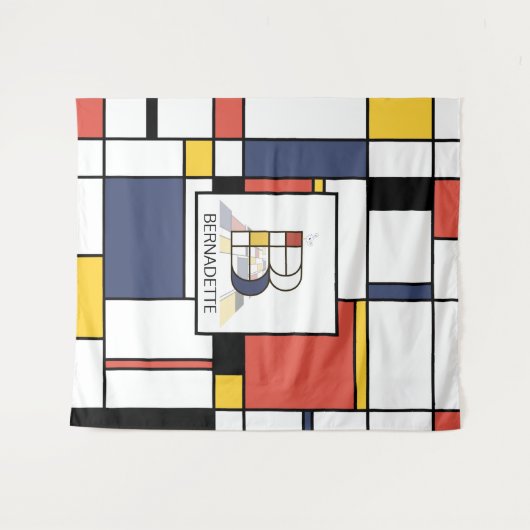 Schöne Neoplastik Art Monogram. Buchstabe B Wandteppich (Vorderseite (Horizontal))