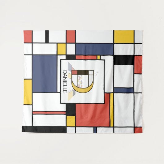 Schöne Neoplastik Art Monogram. Buchstabe D Wandteppich (Vorderseite (Horizontal))