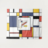 Schöne Neoplastik Art Monogram. Buchstabe N Wandteppich (Vorderseite (Horizontal))