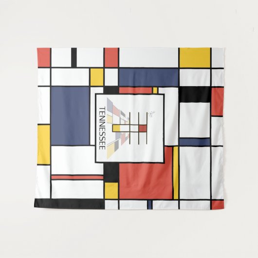 Schöne Neoplastik Art Monogram. Buchstabe T Wandteppich (Vorderseite (Horizontal))