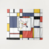 Schöne Neoplastik Art Monogram. Buchstabe V Wandteppich (Vorderseite (Horizontal))