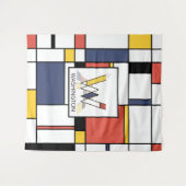 Schöne Neoplastik Art Monogram. Buchstabe W Wandteppich (Vorderseite (Horizontal))