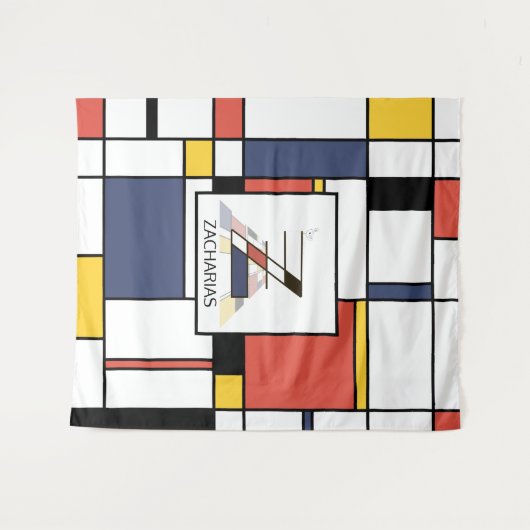 Schöne Neoplastik Art Monogram. Buchstabe Z Wandteppich (Vorderseite (Horizontal))