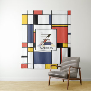 Schöne Neoplastik Art Monogram. Buchstabe Z Wandteppich