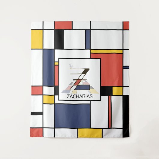 Schöne Neoplastik Art Monogram. Buchstabe Z Wandteppich (Vorderseite)