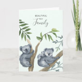 Schöne neue Familie Wasserfarbe Koala Karte (Vorderseite)
