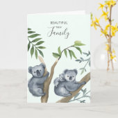 Schöne neue Familie Wasserfarbe Koala Karte (Gelbe Blume)