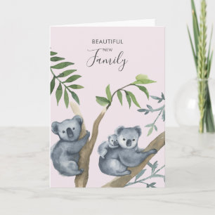 Schöne neue Familie Wasserfarben Koala Karte
