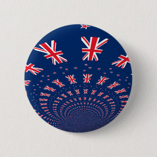 Schöne Neuseeland-Flaggen-Kunst-Druck-Design Button