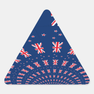 Schöne Neuseeland-Flaggen-Kunst-Druck-Design Dreieckiger Aufkleber