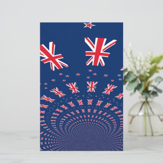 Schöne neuseeländische Flaggen Art Print Design (Stehend Vorderseite)