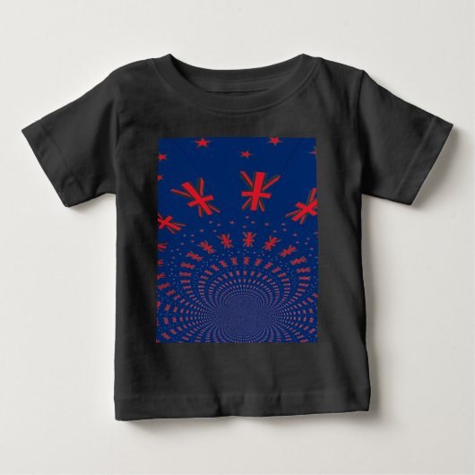 Schöne neuseeländische Flaggen Art Print Design Baby T-shirt (Vorderseite)