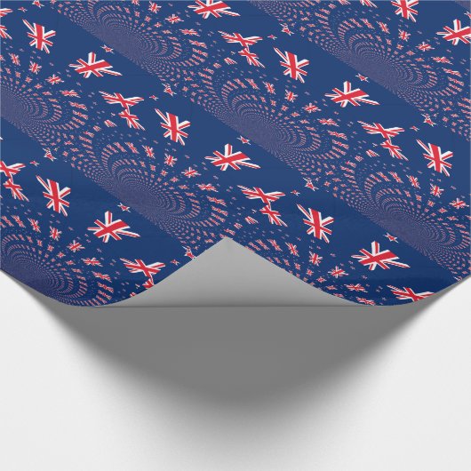 Schöne neuseeländische Flaggen Art Print Design Geschenkpapier (Ecke)