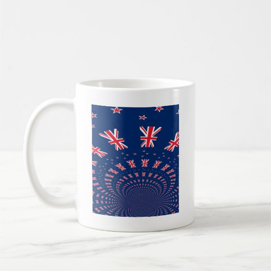 Schöne neuseeländische Flaggen Art Print Design Kaffeetasse (Links)