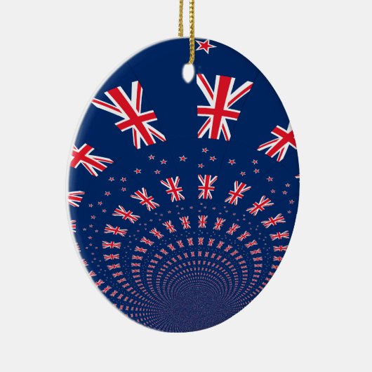 Schöne neuseeländische Flaggen Art Print Design Keramik Ornament (Rechts)