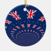 Schöne neuseeländische Flaggen Art Print Design Keramik Ornament (Vorne)
