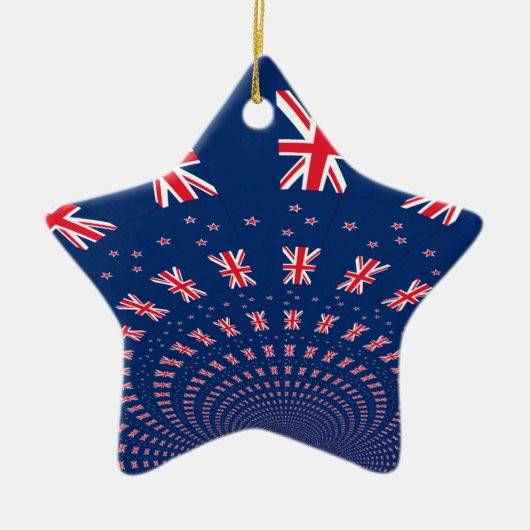 Schöne neuseeländische Flaggen Art Print Design Keramikornament (Vorne)