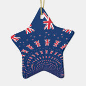 Schöne neuseeländische Flaggen Art Print Design Keramikornament (Links)