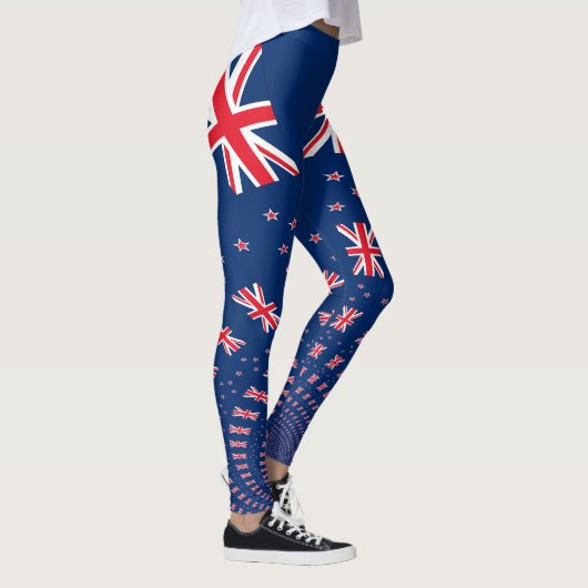 Schöne neuseeländische Flaggen Art Print Design Leggings (Rechts)