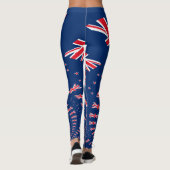 Schöne neuseeländische Flaggen Art Print Design Leggings (Rückseite)