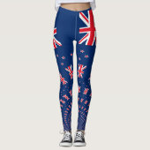 Schöne neuseeländische Flaggen Art Print Design Leggings (Vorderseite)