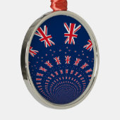 Schöne neuseeländische Flaggen Art Print Design Ornament Aus Metall (Rechts)