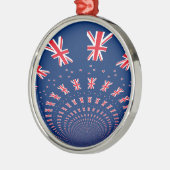 Schöne neuseeländische Flaggen Art Print Design Ornament Aus Metall (Links)