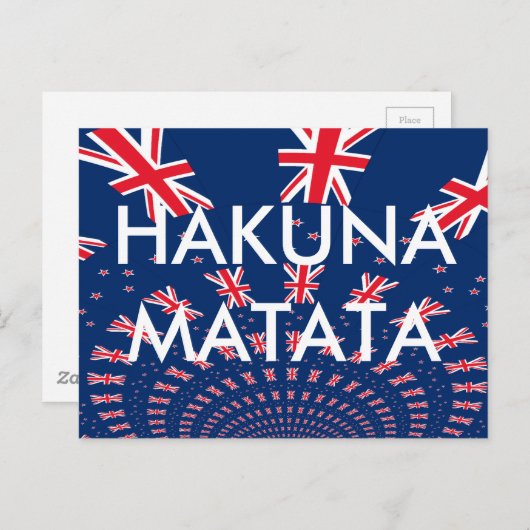 Schöne neuseeländische Flaggen Art Print Design Postkarte (Vorne/Hinten)