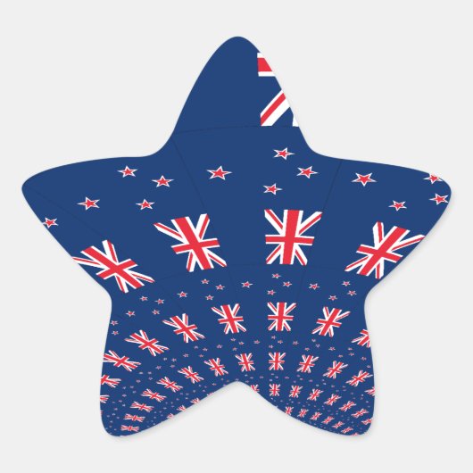 Schöne neuseeländische Flaggen Art Print Design Stern-Aufkleber (Vorderseite)