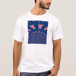Schöne neuseeländische Flaggen Art Print Design T-Shirt