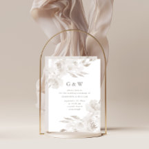 Schöne neutrale Blüte mit Monogramm Hochzeit