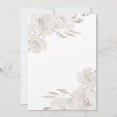 Schöne neutrale Blüte mit Monogramm Hochzeit Einladung (Rückseite)