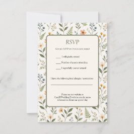 Schöne neutrale farbige Wildblumen Erdig RSVP Karte