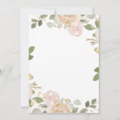 Schöne neutrale Flora und Kreuz | Foto Taufe Dankeskarte (Rückseite)